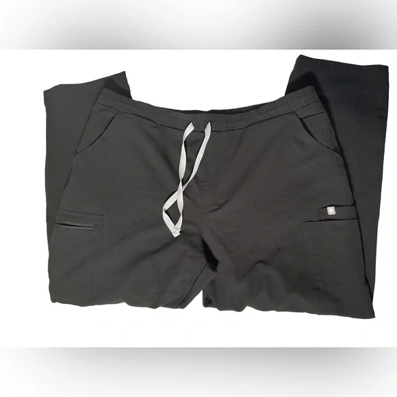 Figs Women’s Yola Black Scrub Pants w/Elastic Waist - Picture 2 of 6